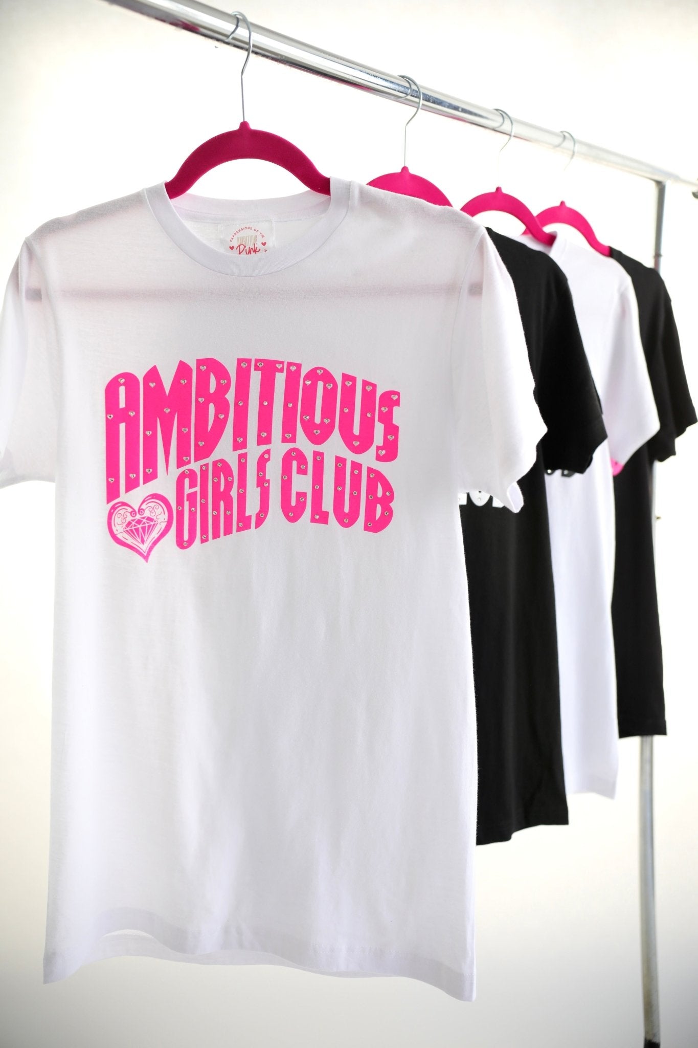 Ambitious Girls Club White: Tee - Ambition Is The New Pink
