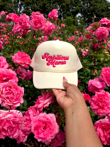 Ambitious Mama- Cream/Hot Pink