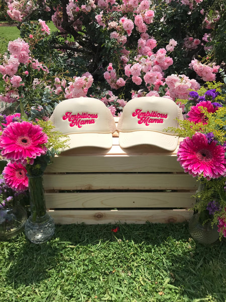 Ambitious Mama- Cream/Hot Pink