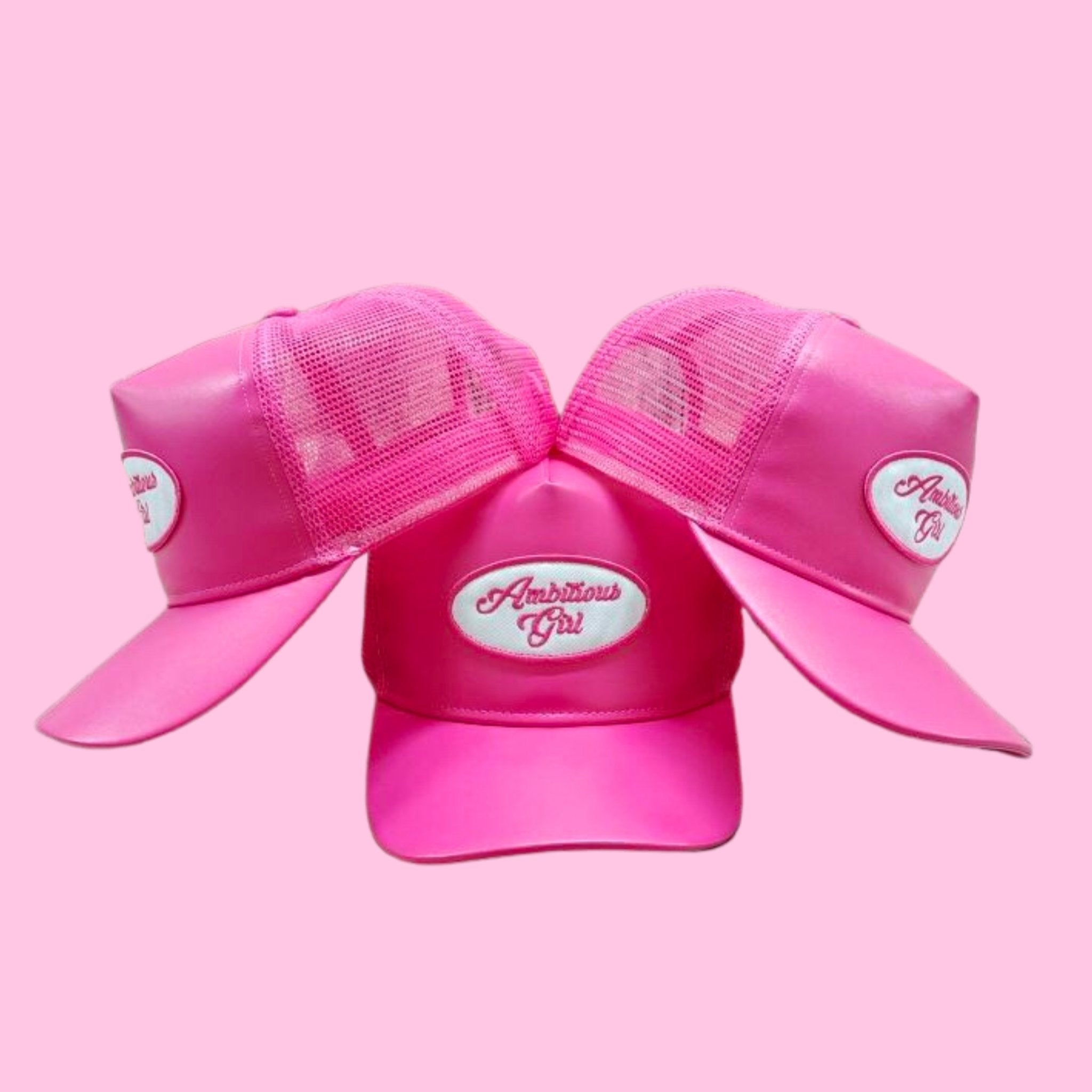 Leather Ambitious Girl Trucker Hot Pink - Ambition Is The New Pink
